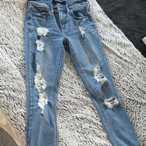 Express Distressed Ankle Jeans